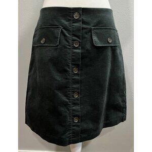 Banana Republic Sz 8 TALL Dark Green Velvet A-Line Mini Skirt, Never Worn